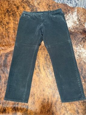 Banana Republic Travel Corduroy Pants Mens 36x30  Green Slim Fit Straight Leg
